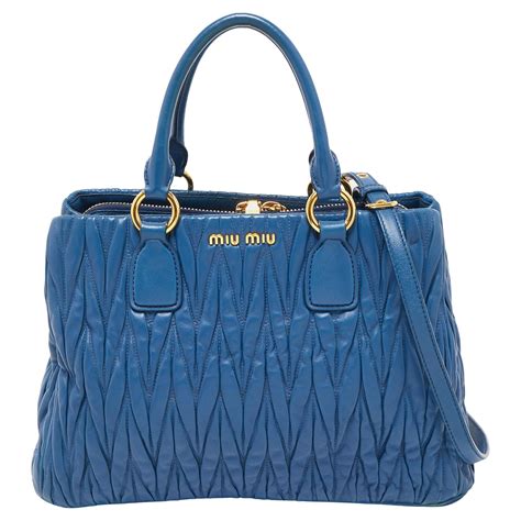 miu miu blue matelasse tote fashionphile|miu michael totes.